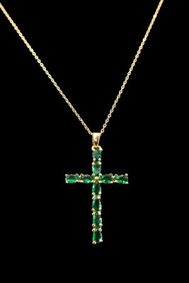 Εικόνα της Κολιέ γυναικείο σταυρός με πετρούλες