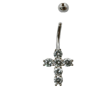 Picture of Earring in the shape of a cross with zircon