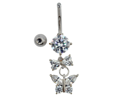 Picture of Belly Earring with Stones and Butterflies