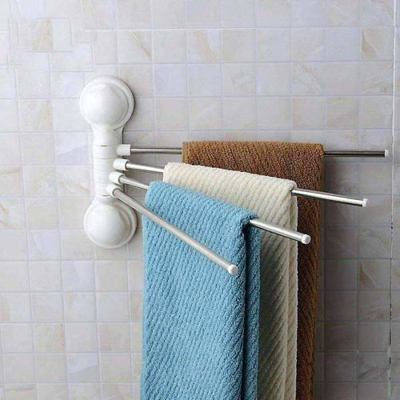 Εικόνα της Κρεμάστρα τοίχου για 4 πετσέτες με βεντούζες (περιστρεφόμενη 180 μοιρών)