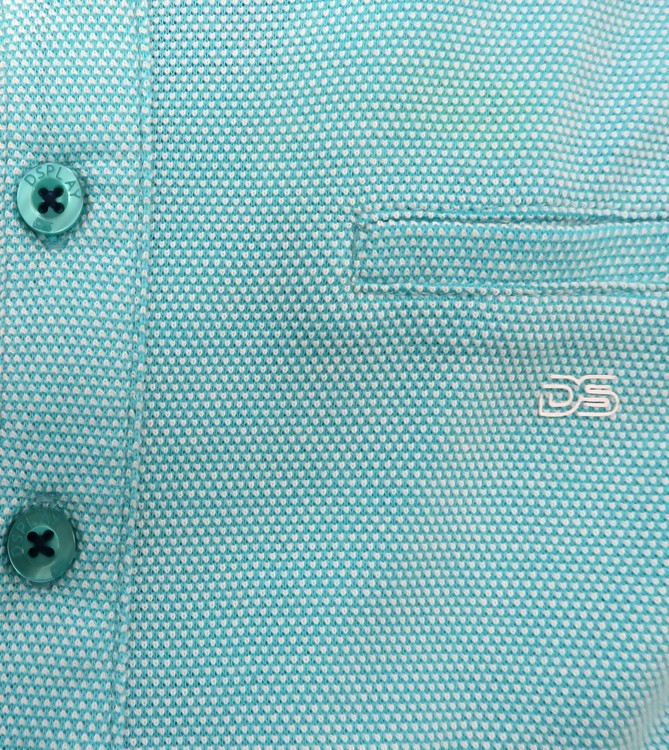 Picture of DSPLAY ανδρική μπλούζα πικέ με κουμπιά, τσέπη και λογότυπο DS
