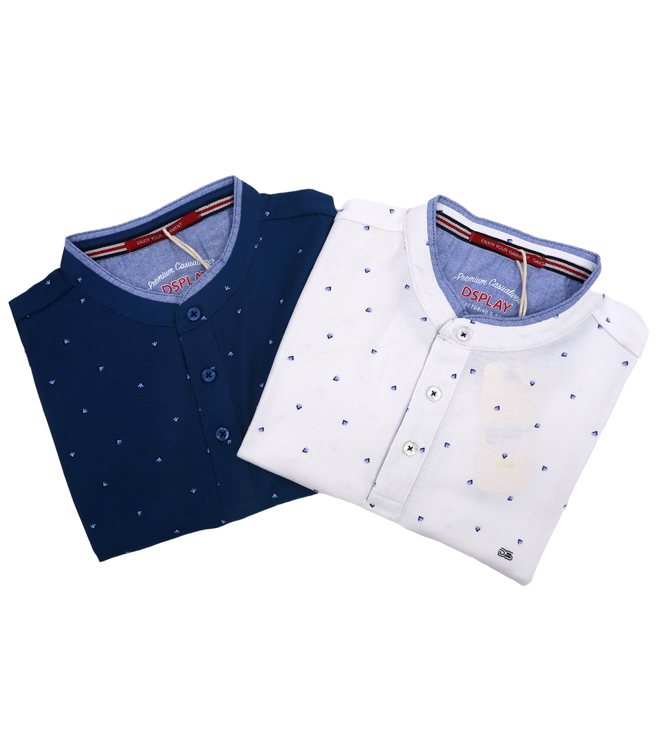 Εικόνα της DSPLAY ανδρική μπλούζα πικέ με κουμπιά και βελάκια σχέδιο