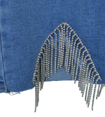 Εικόνα της Γυναικείο παντελόνι με λωρίδες στρας στα μπατζάκια